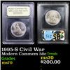 Image 1 : 1995-S Civil War Modern Commem Half Dollar 50c Graded ms70, Perfection By USCG