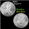 Image 1 : 2012 Silver Eagle Dollar $1 Grades Mint State