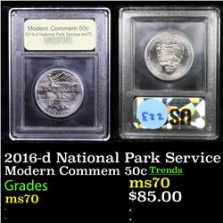 2016-d National Park Service Modern Commem Half Dollar 50c Graded ms70, Perfection By USCG