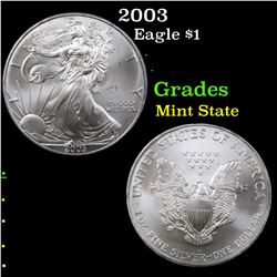 2003 Silver Eagle Dollar $1 Grades Mint State