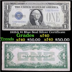 1928A $1 Blue Seal Silver Certificate Grades xf