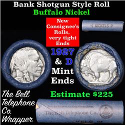 Buffalo Nickel Shotgun Roll in Old Bank Style 'Bell Telephone'  Wrapper 1927 & d Mint Ends Grades