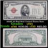 Image 1 : 1928F $5 Red Seal United States Note Grades vf+