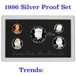 1996 United States Mint Silver Proof Set 5 coins