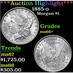 ***Auction Highlight*** 1885-o Morgan Dollar $1 Graded GEM   Unc By USCG
