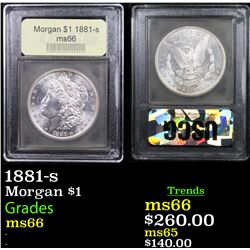 1881-s Morgan Dollar $1 Graded GEM+ Unc By USCG
