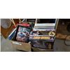 Image 1 : 2 VINTAGE PORTABLE TVS AND BOX OF GAMES, MARVEL PRINT