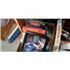 Image 3 : 2 VINTAGE PORTABLE TVS AND BOX OF GAMES, MARVEL PRINT