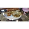 Image 2 : Turkey platter, two yellow glass and pink candy dish