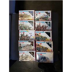 10 BOXES OF 1:72 SCALE WW2 SOLDIER MODELS, BRITISH, GERMAN, ITALIAN, JAPANESE, GERMAN AND FRENCH FOR