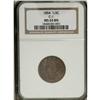 Image 1 : 1854 1/2 C MS65 Brown NGC. C-1, B-1, R.1. Listed as Br 