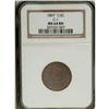 Image 1 : 1857 1/2 C MS64 Brown NGC. C-1, B-1, R.2. Hints of fad 