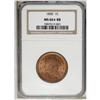 Image 1 : 1850 1C MS66 S Red and Brown NGC. N-7, R.2. Die State 