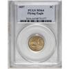 Image 1 : 1857 1C MS64 PCGS. This tan-gold piece is nicely struc 