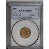 Image 1 : 1891 1C MS65 Red PCGS. Ruby-red margins encompass oliv 