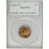Image 3 : 1918-D 1C MS65 Red PCGS. A lustrous, golden-red early 
