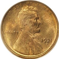 1921-S 1C MS65 Red and Brown PCGS.