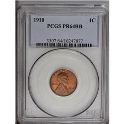 1910 1C PR64 Red and Brown PCGS. Cherry-red and orange 
