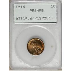 1914 1C PR64 Red and Brown PCGS. This low mintage matt 