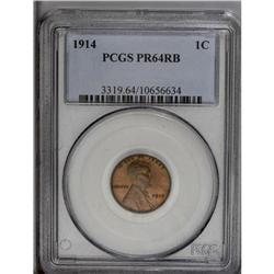 1914 1C PR64 Red and Brown PCGS. An obvious proof stri 