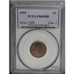 1915 1C PR65 Red and Brown PCGS. Pinpoint striking wit 