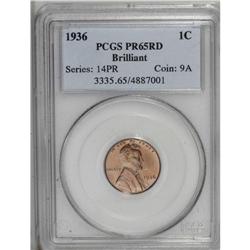 1936 1C Type Two--Brilliant Finish PR65 Red PCGS. Once 