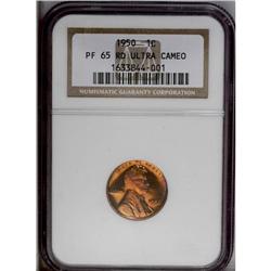 1950 1C PR65 Red Ultra Cameo NGC. Cherry-red and lemon 