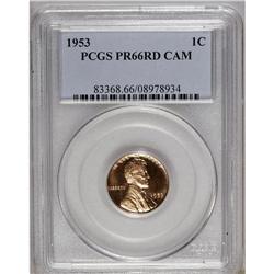 1953 1C PR66 Red Cameo PCGS. Thoroughly original red-o 