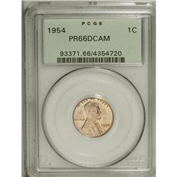 1954 1C PR66 Deep Cameo PCGS. A piece with brilliant f 