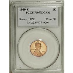 1969-S 1C PR69 Deep Cameo PCGS. Vibrant color and cont 