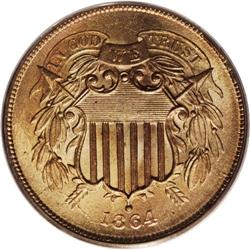 1864 2C Large Motto MS66 Red PCGS. Perhaps it was the 