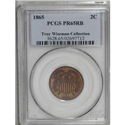 1865 2C PR65 Red and Brown PCGS. Ex: Troy Wiseman Coll 