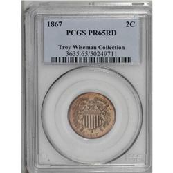 1867 2C PR65 Red PCGS. Ex: Troy Wiseman Collection. Ev 