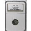 Image 3 : 1867 3CN PR66 Cameo NGC. An estimated 625 proofs were 
