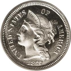 1877 3CN PR66 Cameo PCGS. This date has a cachet that 