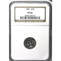1881 3CN PR66 NGC. The 1881 is widely available both a 