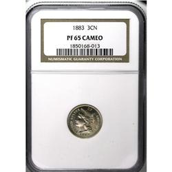 1883 3CN PR65 Cameo NGC. More proofs were produced in 