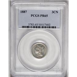 1887 3CN PR65 PCGS. One of the scarcer non-overdate pr 