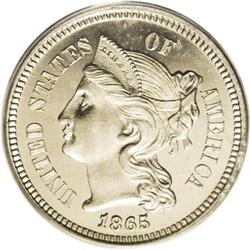 1865 3CN PR65 Deep Cameo PCGS.