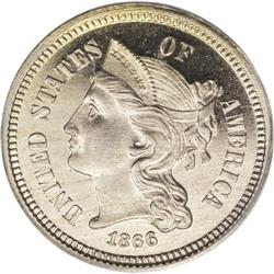 1866 3CN PR66 Cameo PCGS. Always popular because of th 