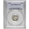 Image 3 : 1874 3CN PR65 Cameo PCGS. Extensive die polishing line 