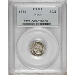 1879 3CN PR66 PCGS. A lovely Premium Gem proof with br 