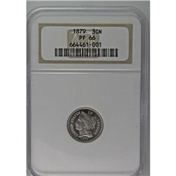 1879 3CN PR66 NGC. This is a lovely proof example with 