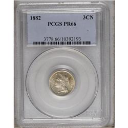 1882 3CN PR66 PCGS. Delicate pastel golden color overl 