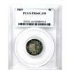 Image 3 : 1869 5C PR66 Cameo PCGS. An aesthetically desirable Ge 