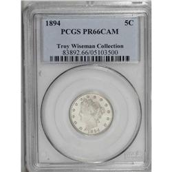 1894 5C PR66 Cameo PCGS. An intricately struck and ess 