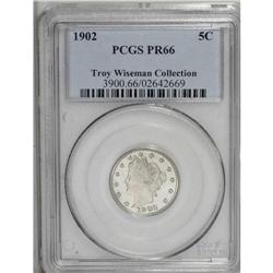 1902 5C PR66 PCGS. Near-blinding brilliance emanates f 