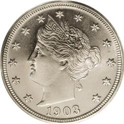 1903 5C PR67 Cameo PCGS. One-of-a-kind quality for a L 