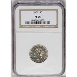 1904 5C PR65 NGC. Bright and highly reflective with li 