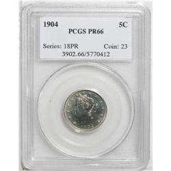 1904 5C PR66 PCGS. Sharply struck and seemingly pristi 